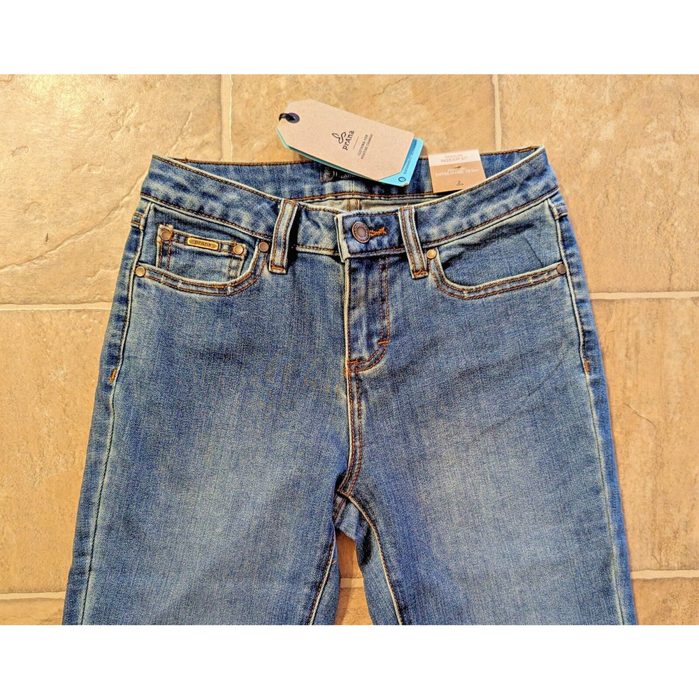 New Prana women sz 8/29 Sienna Skinny Jean stretchy 31" inseam true blue LND1 - Picture 2 of 5